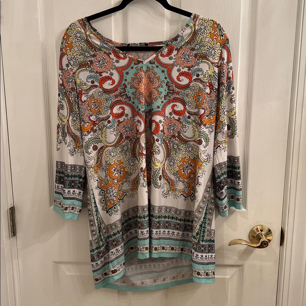 Colorful Paisley Tunic Top